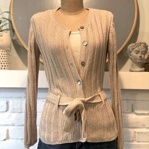 Oatmeal neutral belted cardigan size small